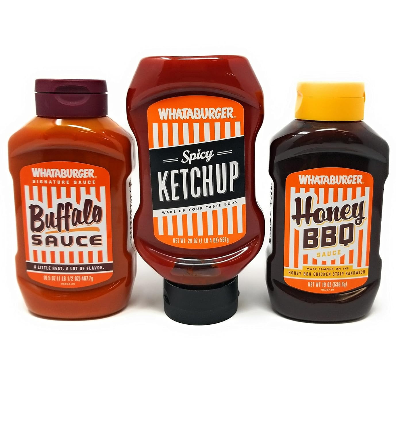 Whataburger Sauce Bundle (20oz Spicy Ketchup Bottle , 16.5oz Buffalo