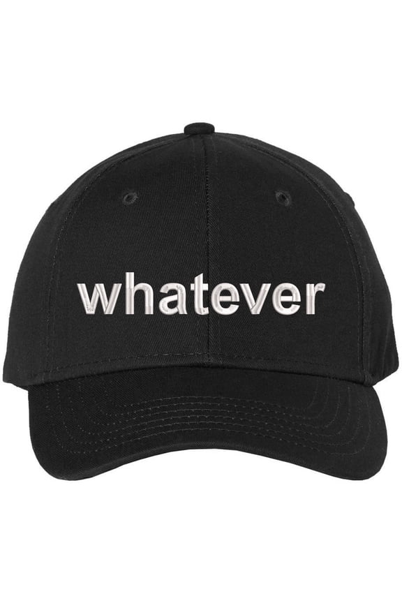 Whatever Embroidered Cap Funny Meme Minimalist Humor Dad Hat Casual Baseball Cap (Black)