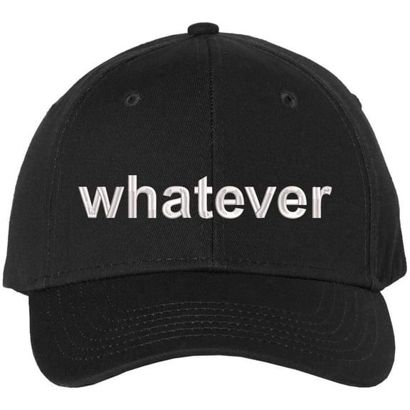 Whatever Embroidered Cap Funny Meme Minimalist Humor Dad Hat Casual Baseball Cap (Black)