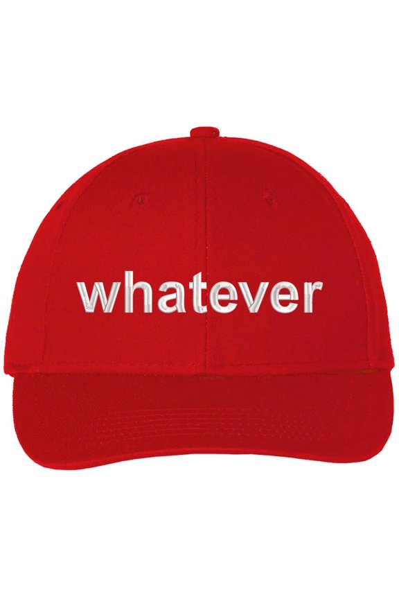 Whatever Embroidered Cap Funny Meme Minimalist Humor Dad Hat Casual Baseball Cap (Red)