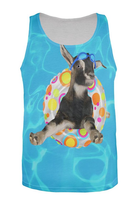 Whatever Floats Your Goat Boat Funny All Over Mens Tank Top Multi 2XL