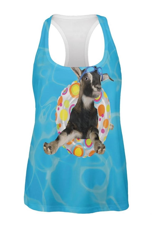 Whatever Floats Your Goat Boat Funny All Over Womens Work Out Tank Top Multi SM