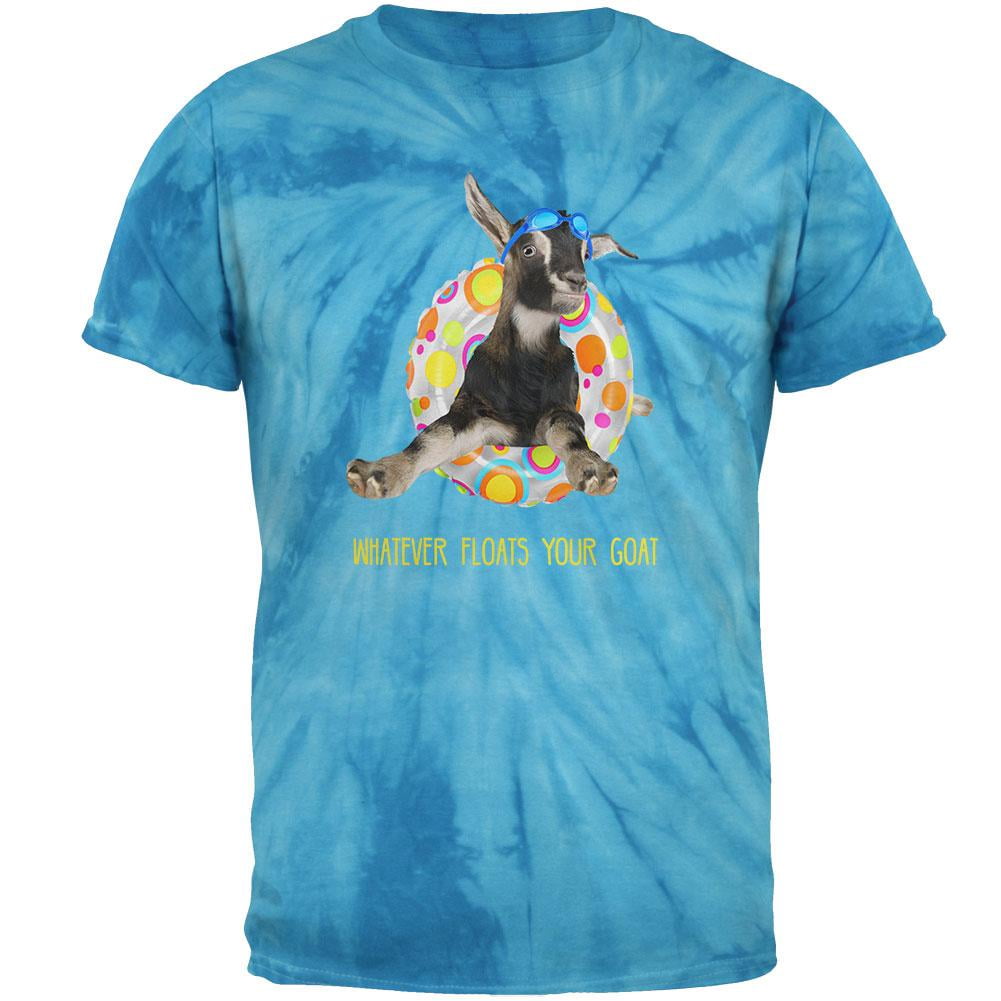 Whatever Floats Your Goat Boat Funny Mens T Shirt Pinwheel Blue Tie Dye LG - Walmart.com