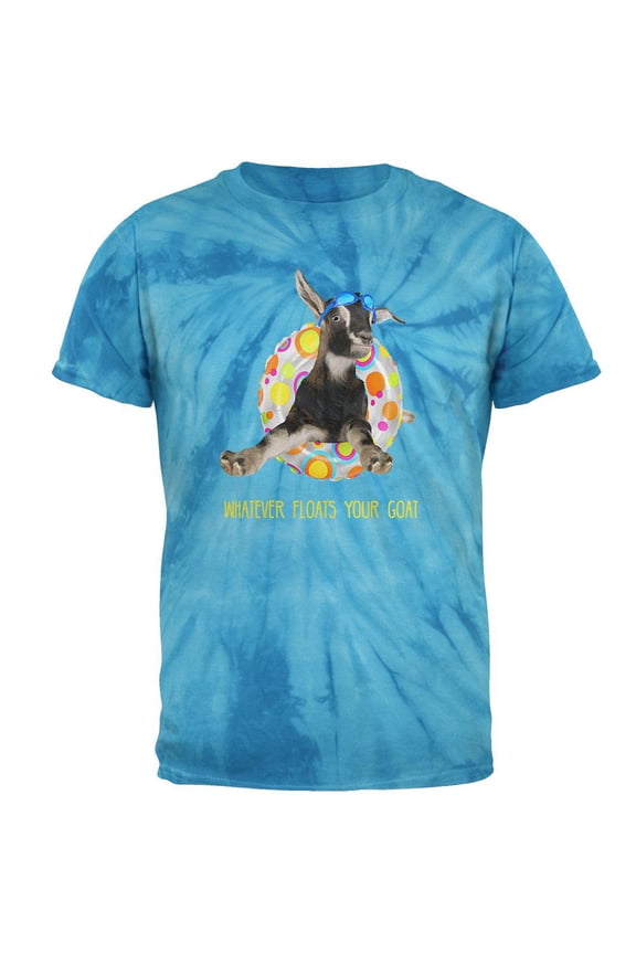 Whatever Floats Your Goat Boat Funny Mens T Shirt Pinwheel Blue Tie Dye X-LG