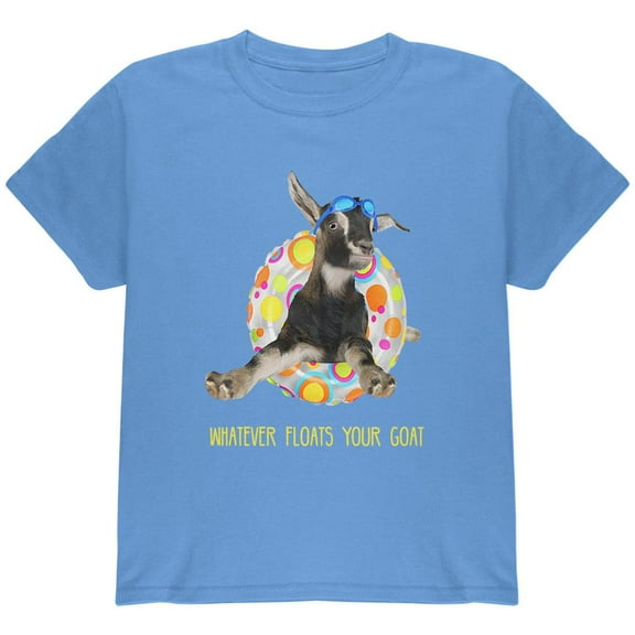 Whatever Floats Your Goat Boat Funny Youth T Shirt Carolina Blue YMD