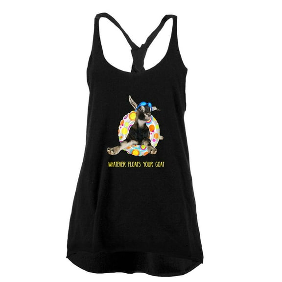Whatever Floats your Goat Boat Juniors Twist Tank Top Black SM