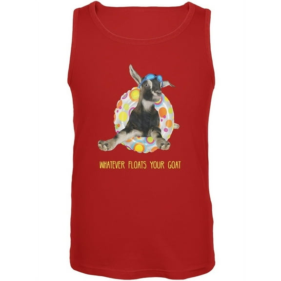 Whatever Floats your Goat Boat Red Adult Tank Top - Small