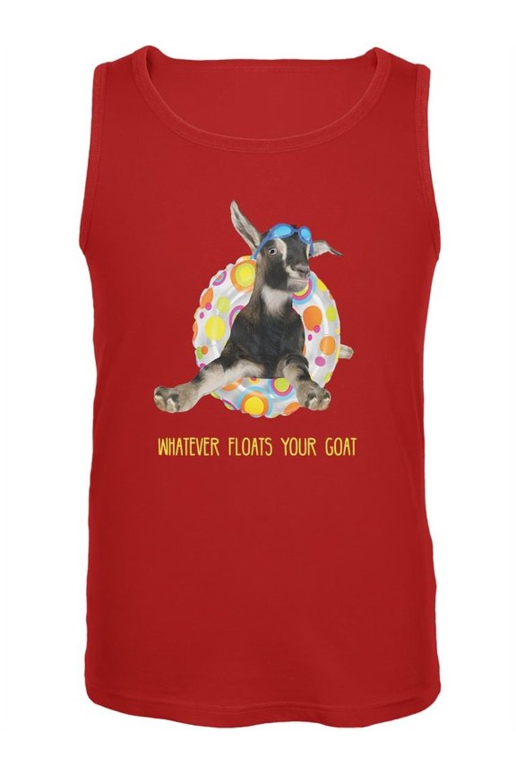 Whatever Floats your Goat Boat Red Adult Tank Top - X-Large