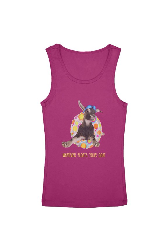 Whatever Floats your Goat Boat Youth Girls Tank Top Bright Berry YXL
