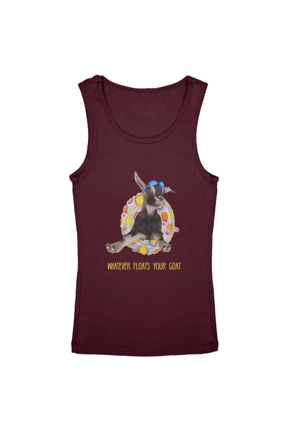 Whatever Floats your Goat Boat Youth Girls Tank Top Burgundy YMD
