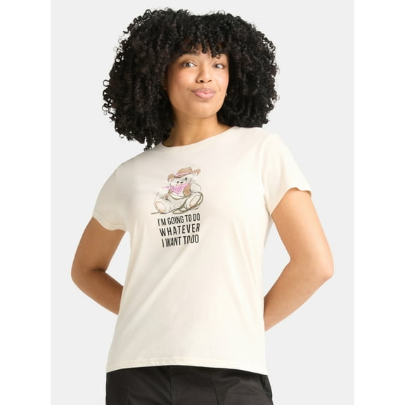 Whatever I Want Women's Graphic Tee with Short Sleeves, Sizes XXS-XXL