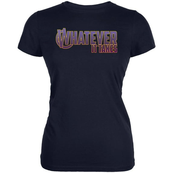 Whatever It Takes Juniors Soft T Shirt Navy X-LG