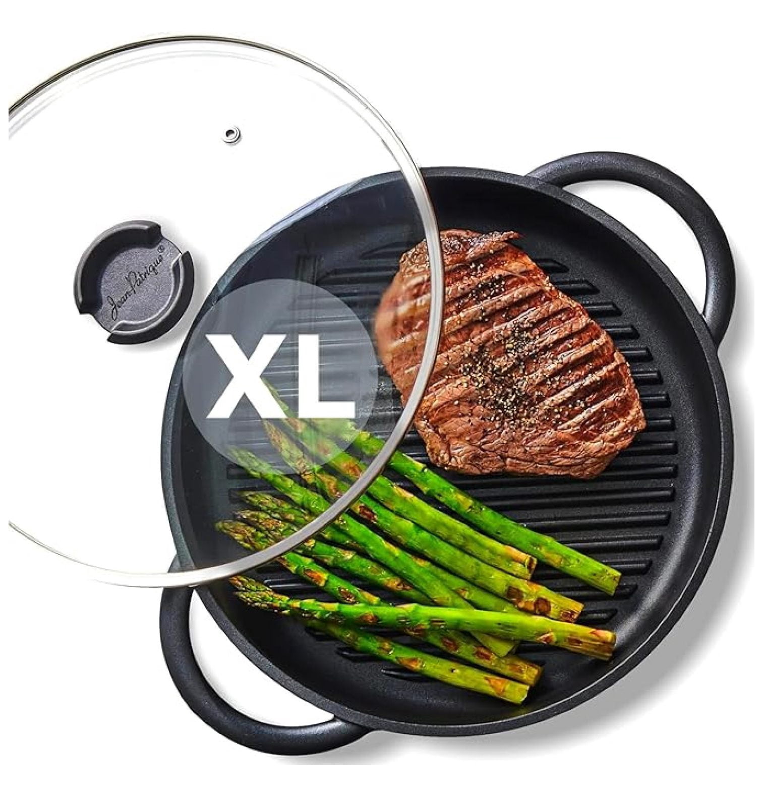 The Whatever Pan Cast Aluminum Griddle Pan for Stove Top - Lighter than Cast Iron Skillet Pancake Griddle with Lid - Nonstick Stove Top Grill Pan (11.8")