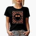 thumbnail image 1 of Whatever Spice Your Pumpkin, Retro Checkerboard Fall Art Merch Gift, Black T-Shirt, Small, 1 of 5