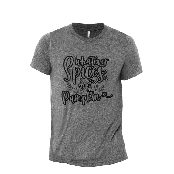 Whatever Spices Your Pumpkin Men's Modern Fit Fun Casual T-Shirt Printed Graphic Tee Heather Gray Medium