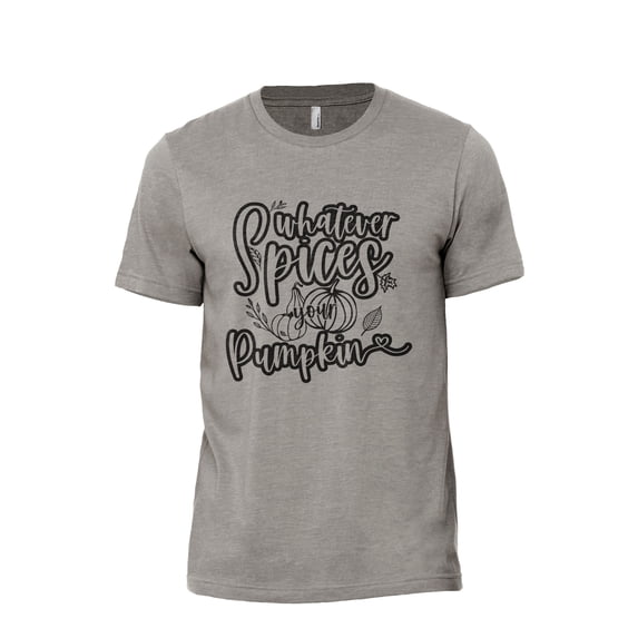 Whatever Spices Your Pumpkin Men's Modern Fit Fun Casual T-Shirt Printed Graphic Tee Military Gray Large