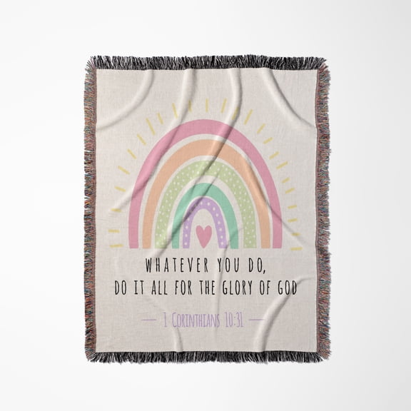 Whatever You Do Do It All For The Glory Of God - Bible Verse Quote, Woven Blanket