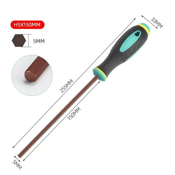 Whatever You Like 1 Pcs Hexagon Screwdriver H1.5-H6 Hex Head Hex Shank Magnetic Tip Hex Screwdriver Nonslip Handle Grip Screw Driver Repair Tools (Hand Tools)