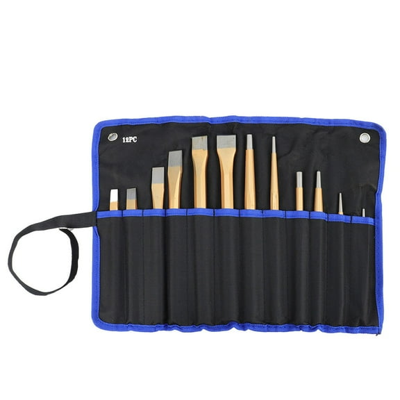 Whatever You Like 12 Pcs Chisels Alloy Steel Chisel Punch Set Punch Clamping Punch Masonry Chisel (Hand Tools)