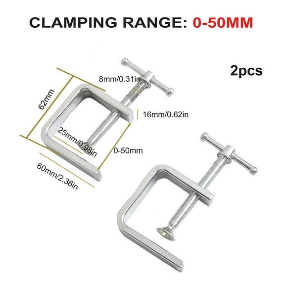 Whatever You Like 2 Pcs G-Clamp Woodworking Fixture Clamp C-Clamp for Wood Plastic Drilling Fixing Clip Board Flat Steel Clamping Carpentry Clip (Hand Tools)