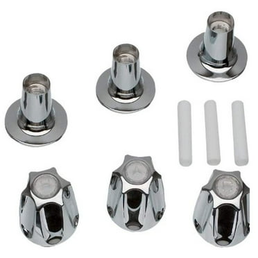 Whatever You Like-3-Piece Pfister Verve Faucet Handle Replacement Kit - Shower Knob Set with Decorative Covers for Hot, Cold, and Diverter Functions - Silver Zinc Alloy Bathroom Fixture U