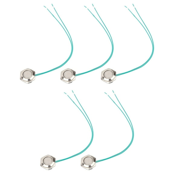 Whatever You Like-5pcs Metal Push Button Switch 12V-24V Momentary Self-Reset Waterproof Ultra-Short 16/19/22mm with Wire for Automotive Marine Industrial"}