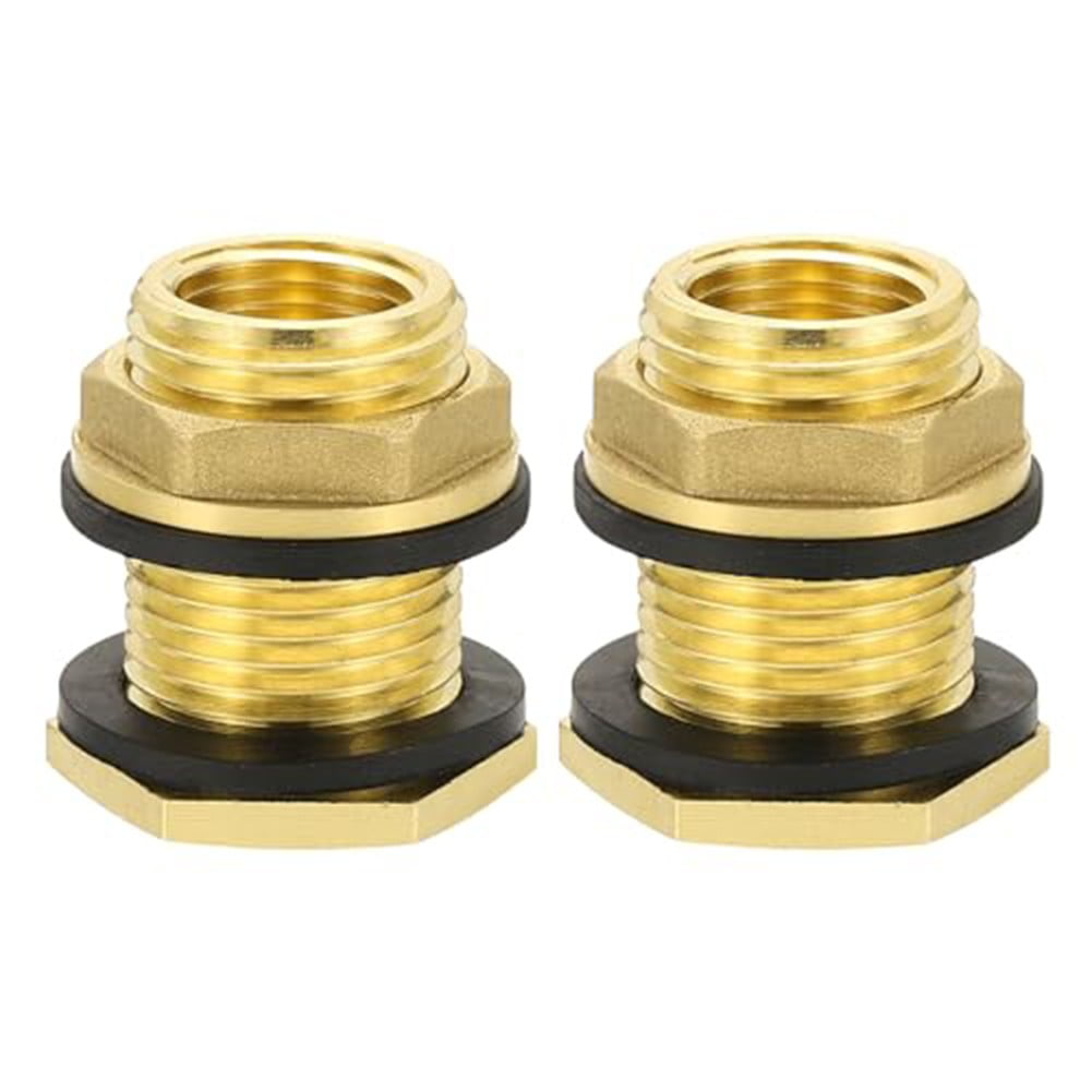 Brass Bulkhead Fitting – 1/2" Female To 3/4" GHT Male For Water Tanks, By Sashow