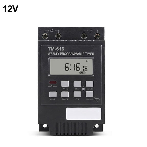Whatever You Like-Digital Time Switch TM616 - 7-Day Programmable Timer with LCD Display for Home Appliances, Street Lights, and Production Equipment (Black)"}