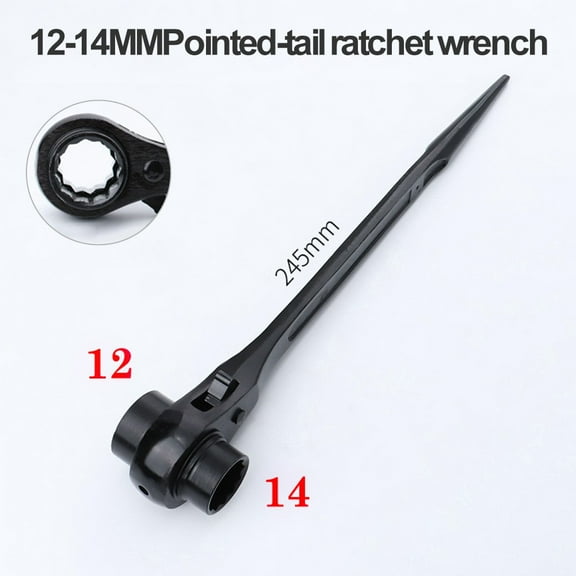 Whatever You Like Double Ended Plum Blossom Ratchet Wrench with Pointed Tail Adapter 12 14mm/13 15mm/13 16mm/13 17mm/14 17mm/16 18mm Sizes (Hand Tools)