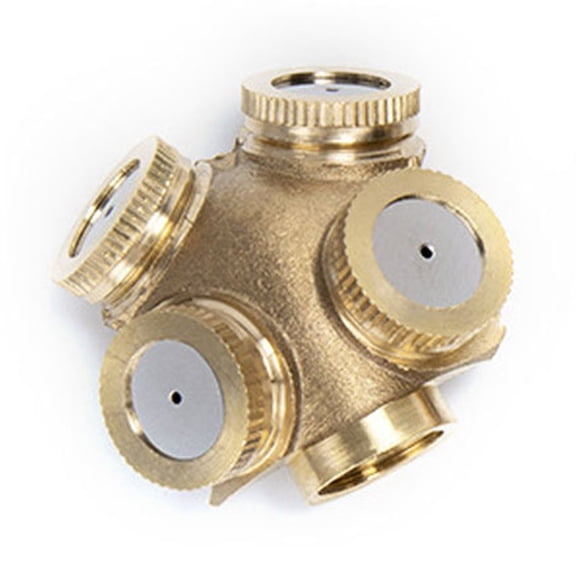 Whatever You Like-Durable Brass Misting Nozzle, 1-4 Hole Garden Sprinkler, Irrigation Fitting for Greenhouse, Landscaping, Agricultural Cooling, Adjustable Spray System, Fine Mist Atomize