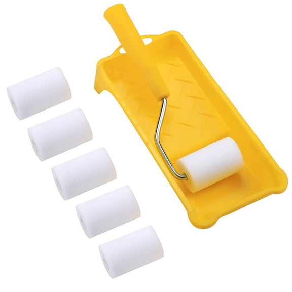 Whatever You Like Foam Paint Roller 2 inch Small Paint Roller Tray Set Sponge Rollers with Paint Trays for Home Wall Ceiling Repair (Hand Tools)