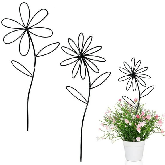 Whatever You Like-Indoor Plant Leaf Trellis Set, 32x14cm Metal Wire Garden Support for Climbing Plants, Decorative Black Houseplant Trellis, 2-Pack"}