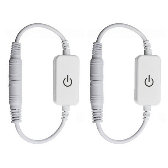 Whatever You Like-LED Strip Touch Dimmer Switch, DC 12V-24V 2A, Adjustable Brightness 10-100%, Capacitive Control, 5.5mm Connector, 2-Pack"}