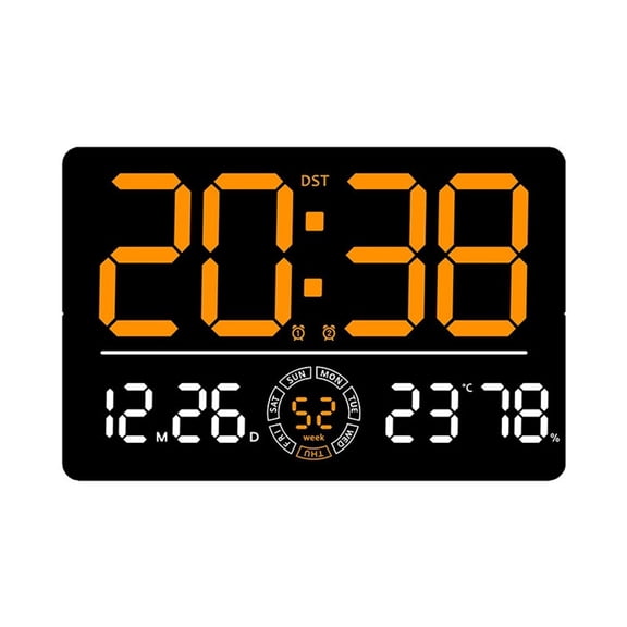 Whatever You Like-LED wall clock digital large screen temperature date display room alarm clock