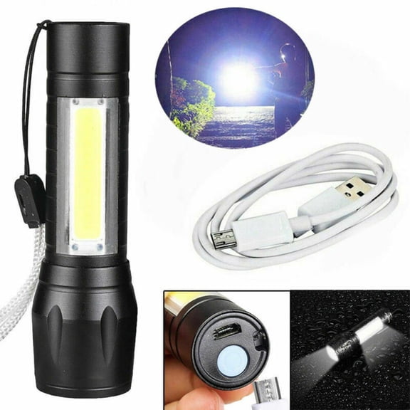 Whatever You Like Mini COB LED Zoomable Torch USB Rechargeable Outdoor Camping Flashlight (Hand Tools)