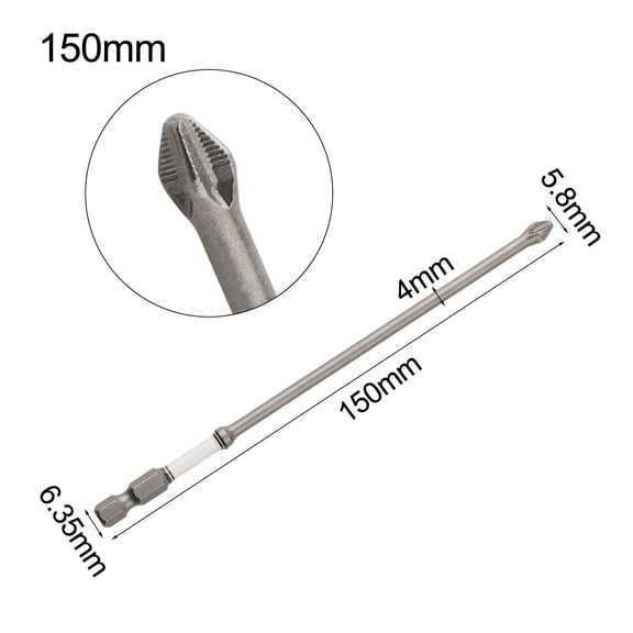 Whatever You Like Non-Slip Magnetic Cross Head Electric Driver Screw Bit Set High Hardness Screwdriver Drill Bits 50mm 65mm 75mm 100mm 150mm (Hand Tools)
