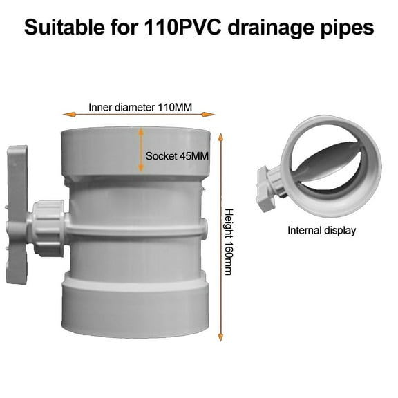 Whatever You Like-PVC Air Volume Control Valve Manual Duct Airflow Regulator for Ventilation Systems 75-315mm White"}