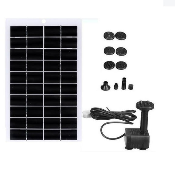 Whatever You Like-Solar Water Fountain Pump Kit 4W 5V with 9 Nozzles, 120L/H Flow Rate, 50CM Lift, USB Output for Garden Patio Decor"}