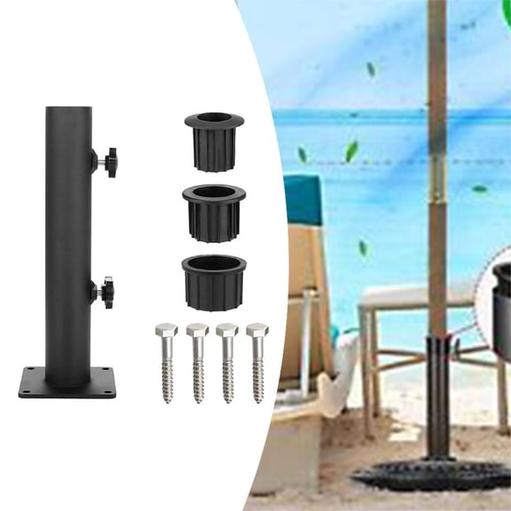 Whatever You Like-Stainless Steel Parasol Standpipe with 3 PVC Sleeves 48/38/32mm, Umbrella Base Stand for Garden Patio, Secure Knob Mechanism, Multi-surface Compatible"}