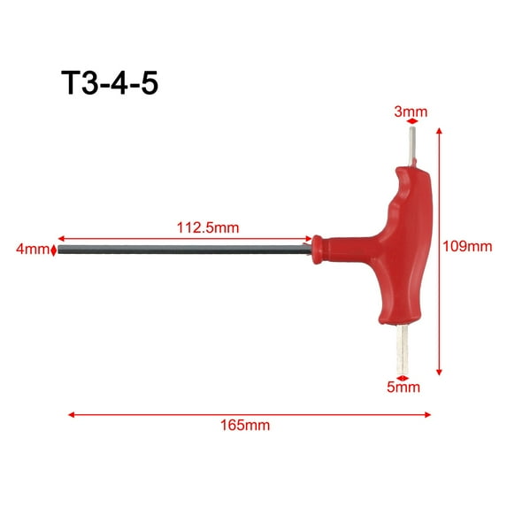 Whatever You Like T Shaped Wrench Plastic Handle Flat Head Hexagonal Wrench Flat Head Furniture Installation Comfortable To Hold (Hand Tools)