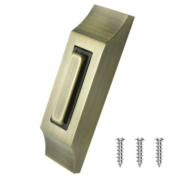 Whatever You Like-Zinc Alloy Wired Doorbell Button with LED Light, Wall-Mounted, Weather-Resistant, Bronze, 3.54x1.26 Inches, for Low-Voltage Systems"}