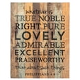 thumbnail image 1 of Whatever is True Noble Pure Lovely 16 x 12 Wood Pallet Design Wall Art Sign, 1 of 4