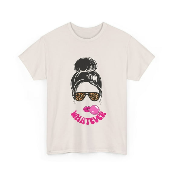 Whatever, sunglasses, bubblegum Unisex Heavy Cotton Tee