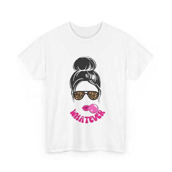 Whatever, sunglasses, bubblegum Unisex Heavy Cotton Tee