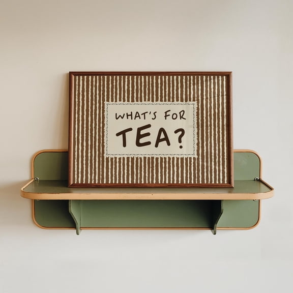 Whats For Tea Print, Cottagecore Striped Kitchen Poster, Unframed Paper Poster 8x10in