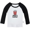 thumbnail image 1 of Whats Poppin Funny T shirt For Baby, Newborn Babies T-shirts, Infant Tops, 0-24M Kids Graphic Tees Clothing (Long Black Raglan T-shirt, 6-12 Months), 1 of 4