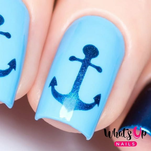 Whats Up Nails Anchor Vinyl Stencils for Nautical Nail Art Design