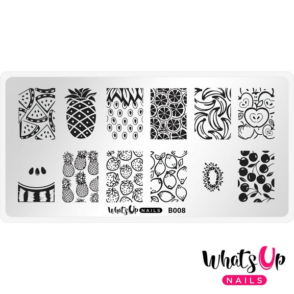 Whats Up Nails B008 Summer Seeds Metal Stamping Plate for Nail Art Design