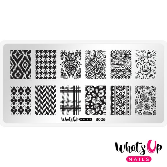 Whats Up Nails - B026 Fashion Prints Stamping Plate Nail Art Design