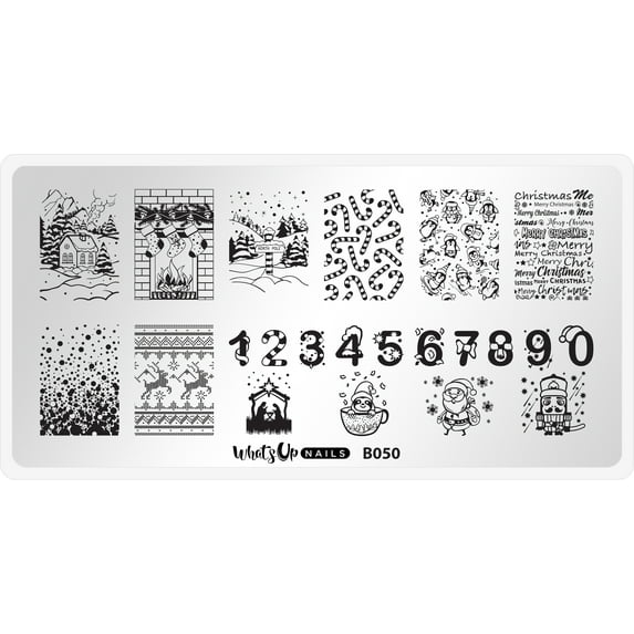 Whats Up Nails B050 Count On Me! Metal Stamping Plate for Nail Art Design